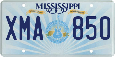 MS license plate XMA850