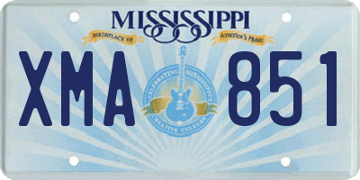 MS license plate XMA851