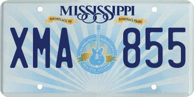 MS license plate XMA855