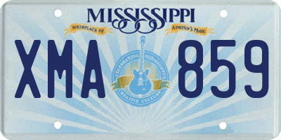 MS license plate XMA859