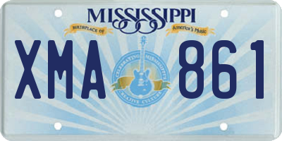 MS license plate XMA861