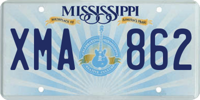 MS license plate XMA862