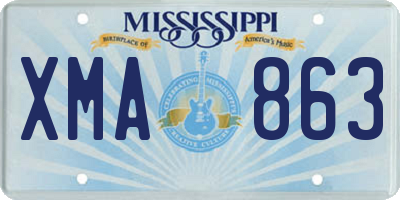 MS license plate XMA863