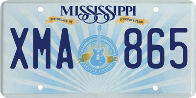 MS license plate XMA865