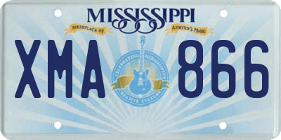MS license plate XMA866