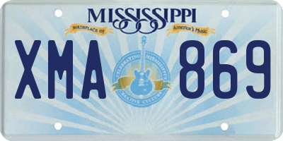 MS license plate XMA869