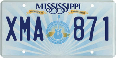 MS license plate XMA871