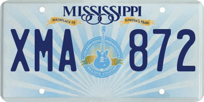 MS license plate XMA872