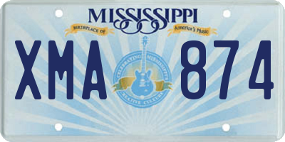 MS license plate XMA874
