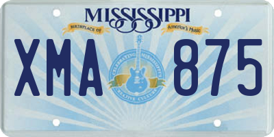 MS license plate XMA875