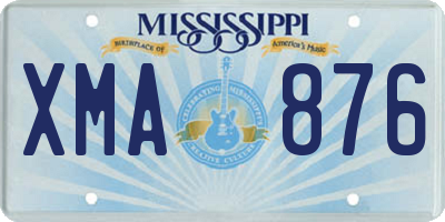 MS license plate XMA876