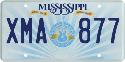 MS license plate XMA877