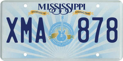 MS license plate XMA878