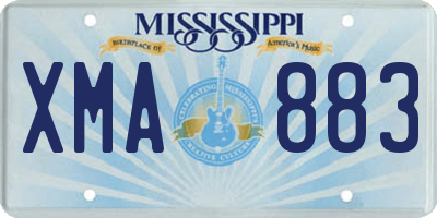 MS license plate XMA883
