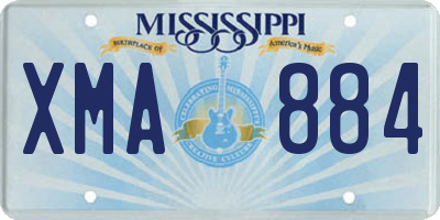MS license plate XMA884