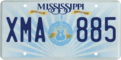 MS license plate XMA885