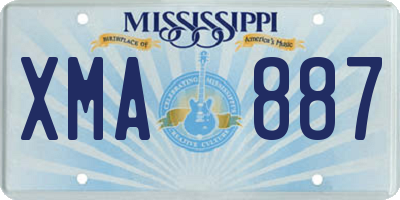 MS license plate XMA887
