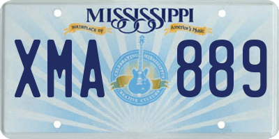 MS license plate XMA889