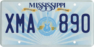 MS license plate XMA890