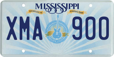 MS license plate XMA900