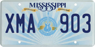 MS license plate XMA903