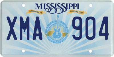 MS license plate XMA904