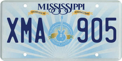 MS license plate XMA905