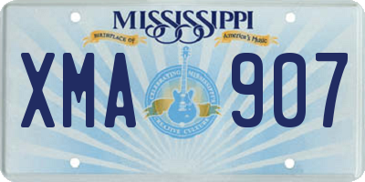 MS license plate XMA907