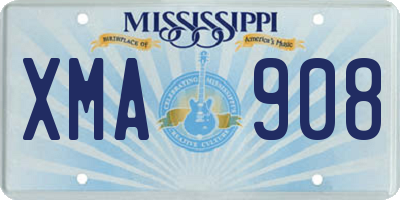 MS license plate XMA908