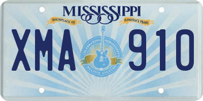 MS license plate XMA910