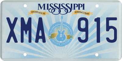 MS license plate XMA915