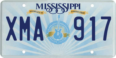 MS license plate XMA917