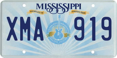 MS license plate XMA919