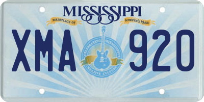 MS license plate XMA920