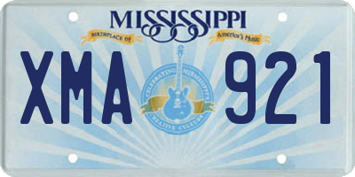 MS license plate XMA921