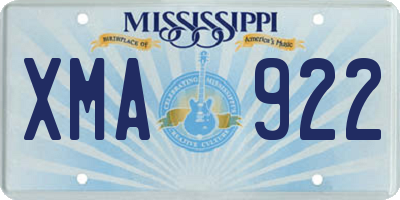 MS license plate XMA922