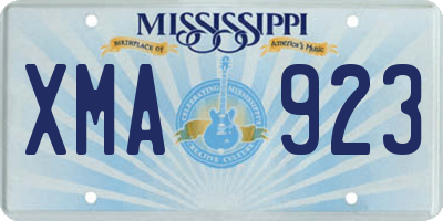 MS license plate XMA923