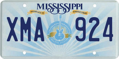 MS license plate XMA924