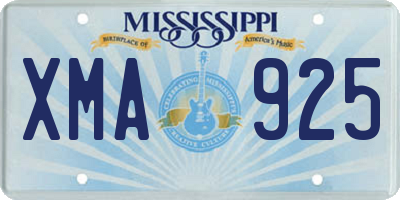 MS license plate XMA925