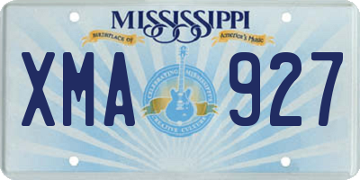 MS license plate XMA927