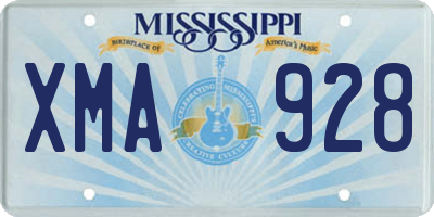 MS license plate XMA928