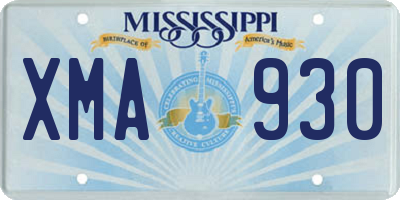 MS license plate XMA930