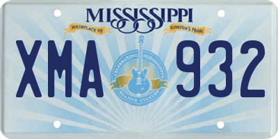 MS license plate XMA932