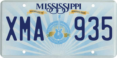 MS license plate XMA935