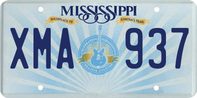 MS license plate XMA937