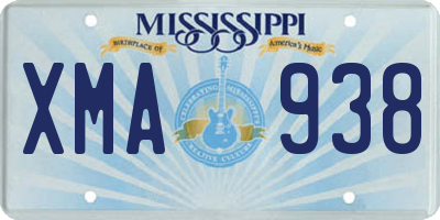 MS license plate XMA938