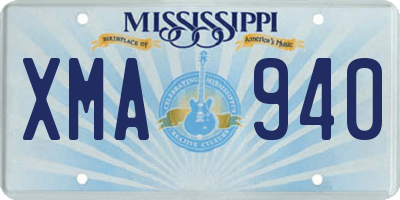 MS license plate XMA940