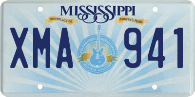 MS license plate XMA941