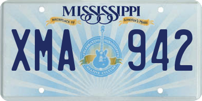 MS license plate XMA942