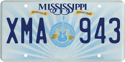 MS license plate XMA943